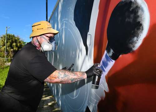 Artist has a headstart in upcoming annual mural festival