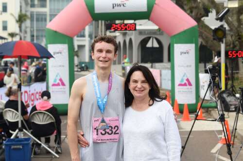 Marathon runner-up gives mother perfect birthday present
