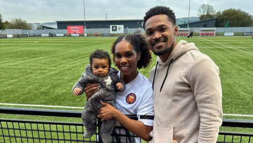 Proud parents Keunna Dill and Justin Donawa return to Bermuda