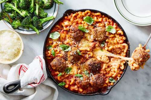 Catherine Burns: Vegan meatball and pasta bake