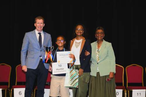 Hunter scores top trophy at Verbal Victory Spelling Bee