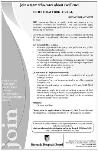 RELIEF FLOAT COOK - CASUAL - The Royal Gazette | Bermuda News, Business ...
