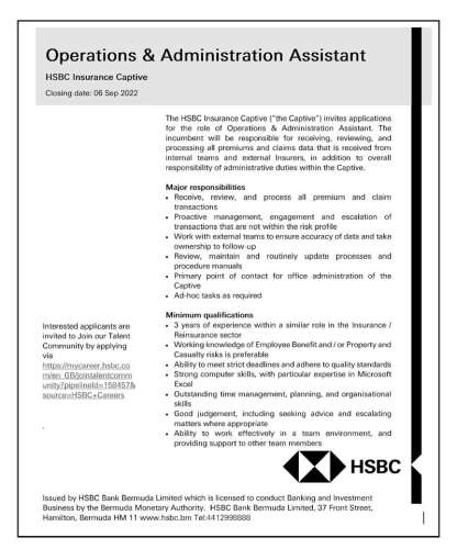Operations & Administration Assistant - The Royal Gazette | Bermuda ...