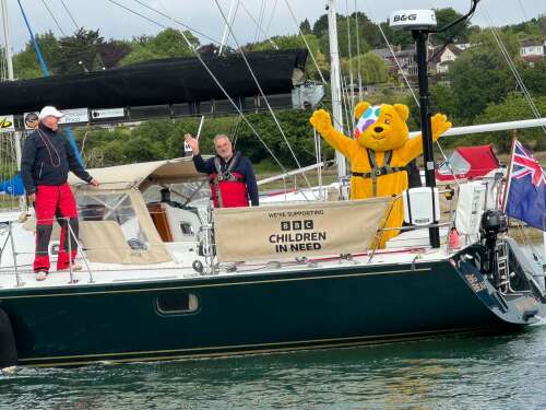 Bermudian and bear mascot in UK charity sailing challenge