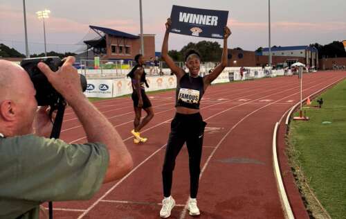 Sakari Famous equals national record in first pro victory