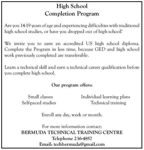 High School Completion Programme - The Royal Gazette | Bermuda News ...
