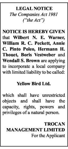 Yellow Bird Ltd. - The Royal Gazette | Bermuda News, Business, Sports ...