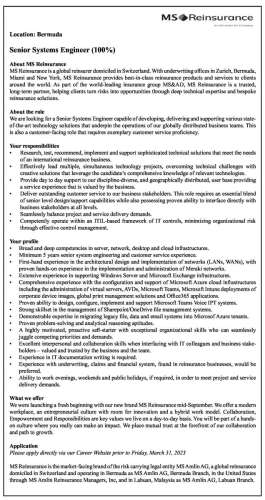 Senior Systems Engineer - The Royal Gazette | Bermuda News, Business ...