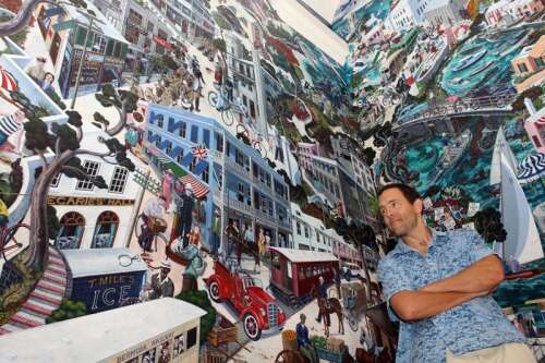 Renowned painter donates original work to arts charity