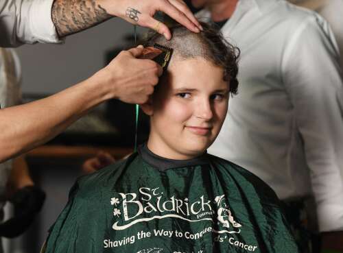 Watch: dozens brave the shave for cancer research