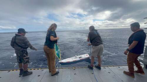 Saltus students launch ocean research miniboat