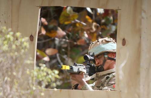 Recruits battle elements and ‘enemies’ in field exercise