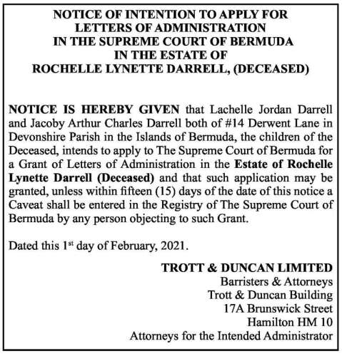 Estate of Rochelle Lynette Darrell Letters of Administration - The ...