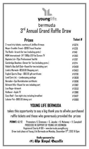 RAFFLE DRAW - The Royal Gazette | Bermuda News, Business, Sports ...