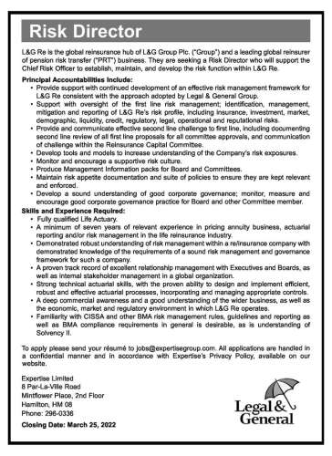 Risk Director - The Royal Gazette | Bermuda News, Business, Sports ...