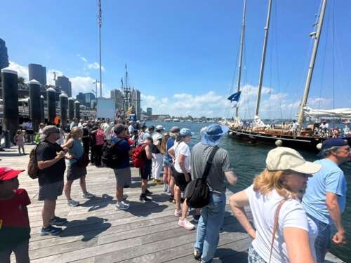 Spirit of Bermuda attracts media attention at Sail Boston