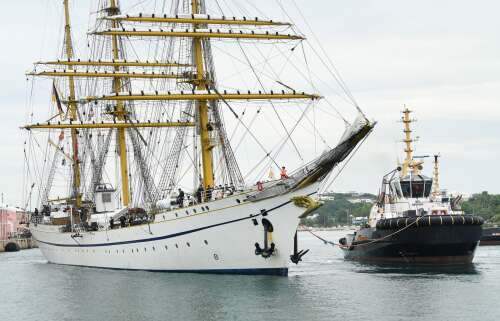 German tall ship berths in Bermuda