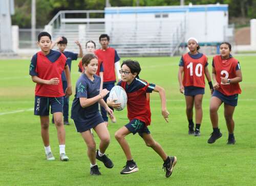 Middle school students handed chance to try rugby