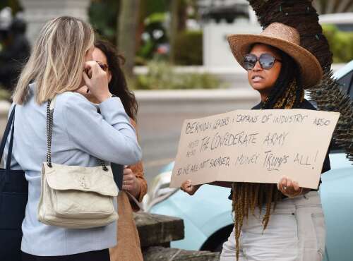 Protest in opposition to DeSantis as summit speaker