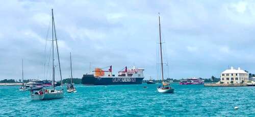 RO/RO row your boat: cargo ship docks in St George’s for repairs