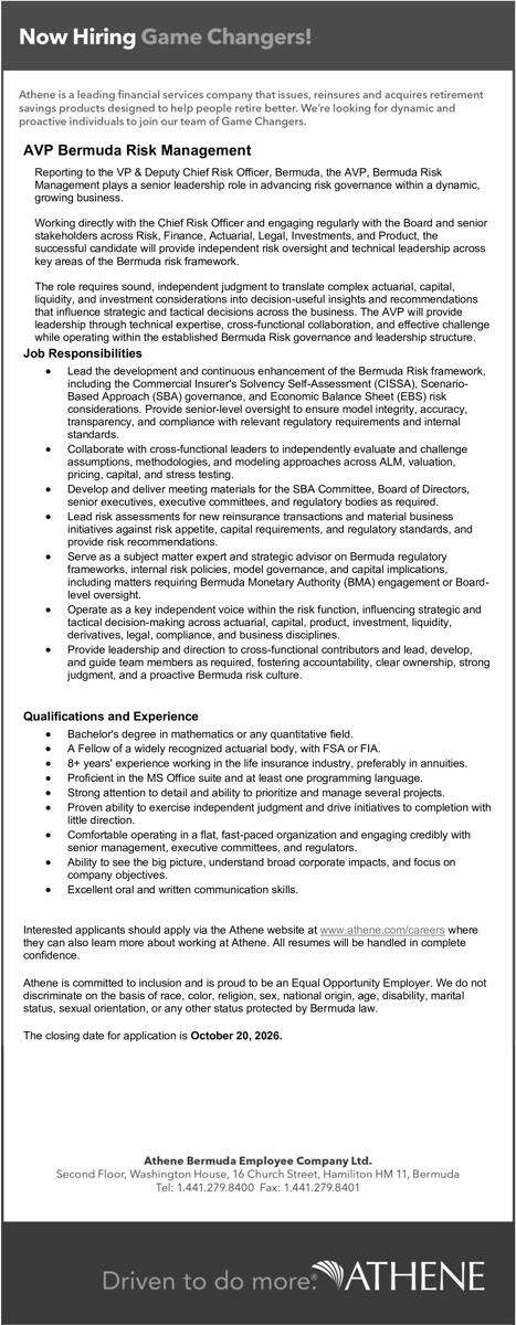 AVP Bermuda Risk Management